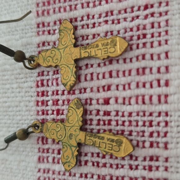 Celtic Sea Gems - Celtic Cross Earrings - EUC - Picture 3 of 5